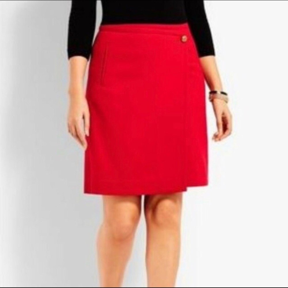 Talbots Red Wrap Skirt